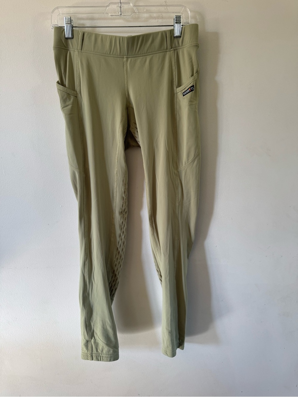 Kerrits Sage Green Riding Tights Full Leg Silicone Grip Equestrian Pockets